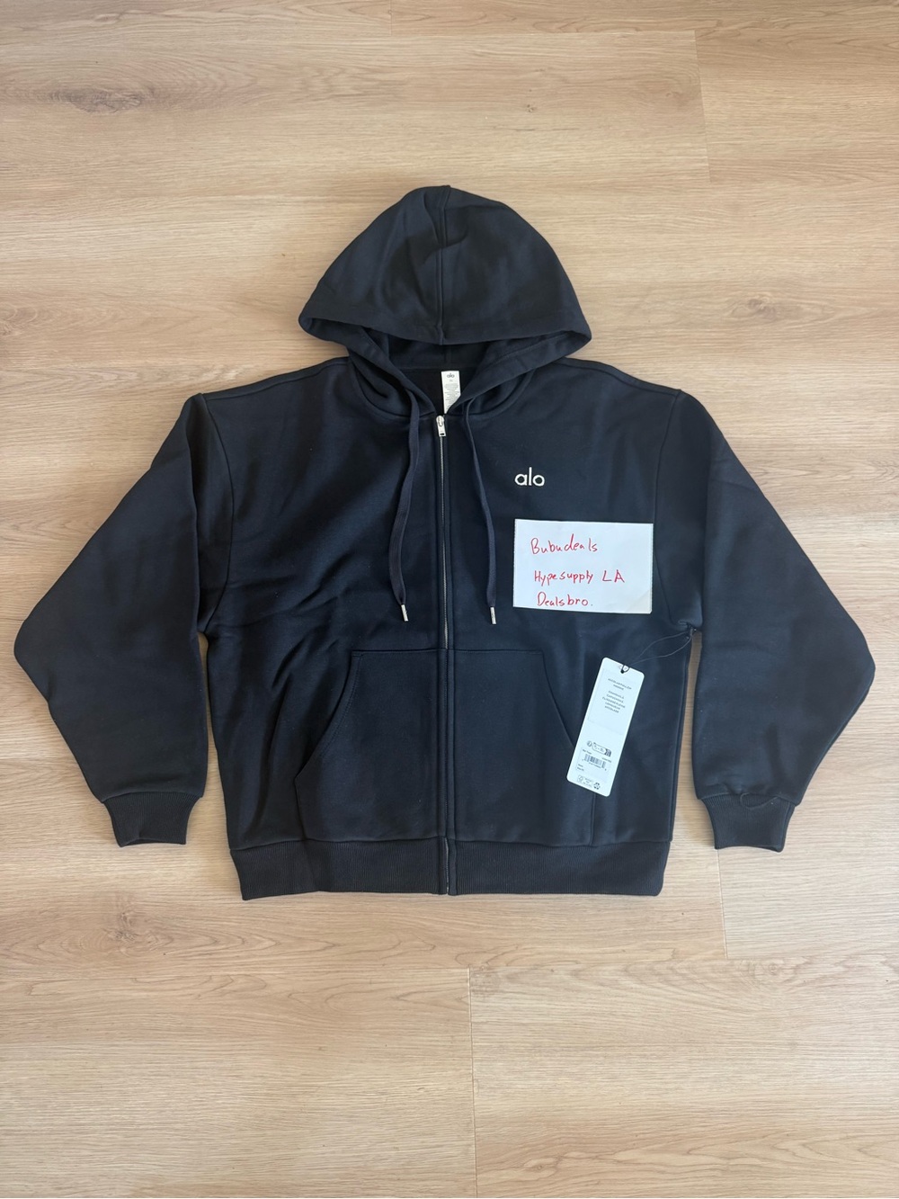 ALO Yoga Black Full-Zip Hoodie